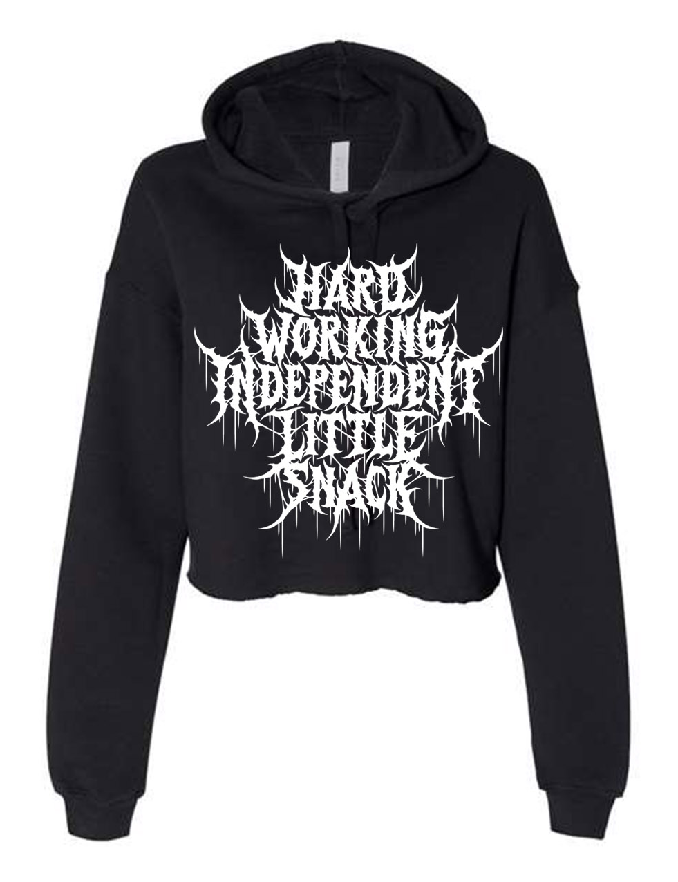 HARD-WORKING INDEPENDENT LITTLE SNACK CROPPED HOODIE