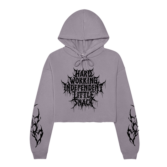 HARD-WORKING INDEPENDENT LITTLE SNACK CROPPED HOODIE